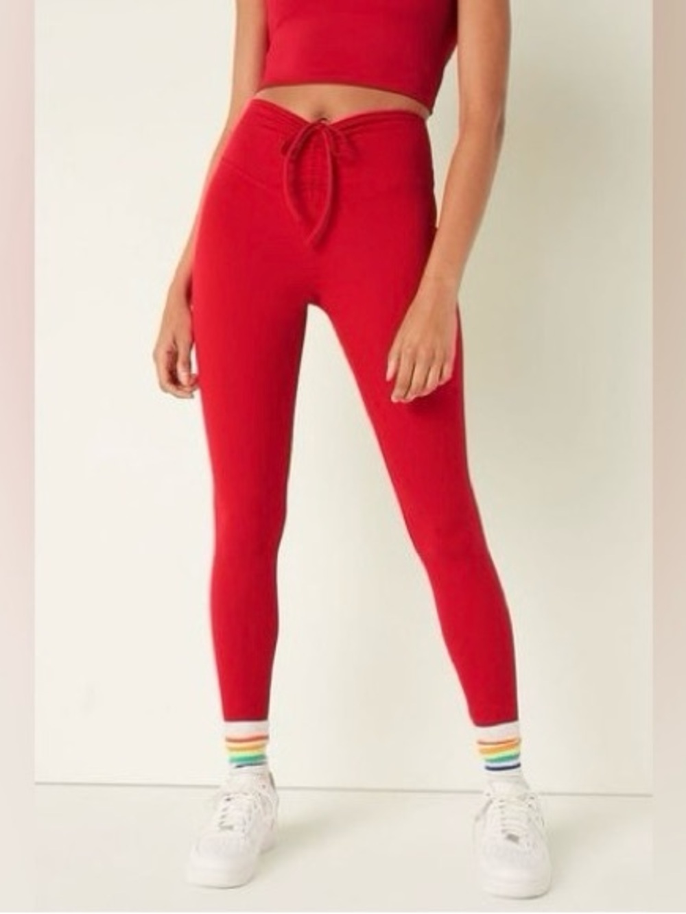 Victoria’s Secret Pink Red Pepper Adjustable Ruched Leggings Large